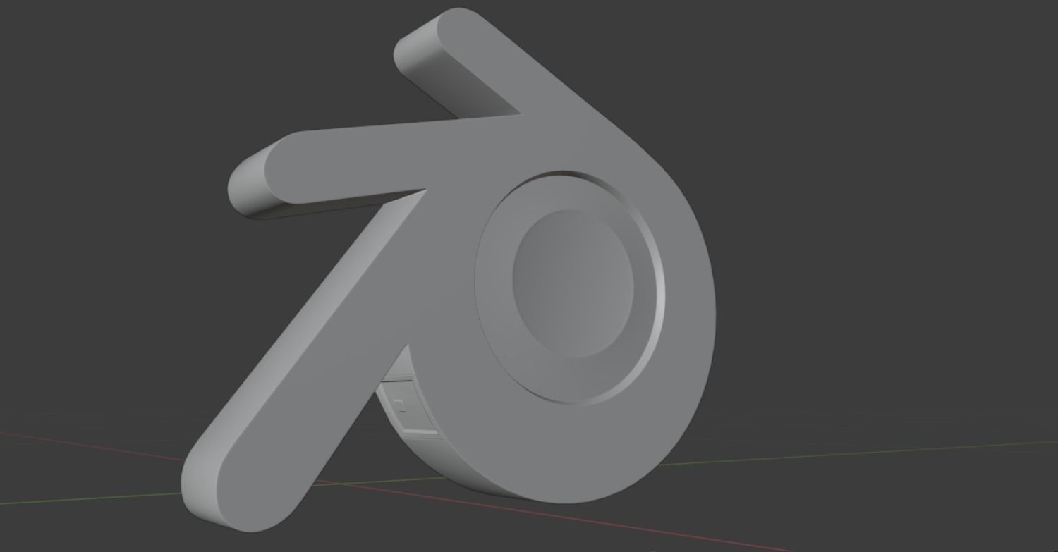 Three Dimensional Blender Logo - Decorative Lamp Free low-poly 3D model_7