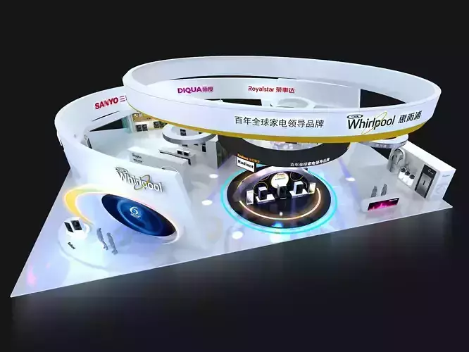 huierpushanghai exhibition booth with circular shape