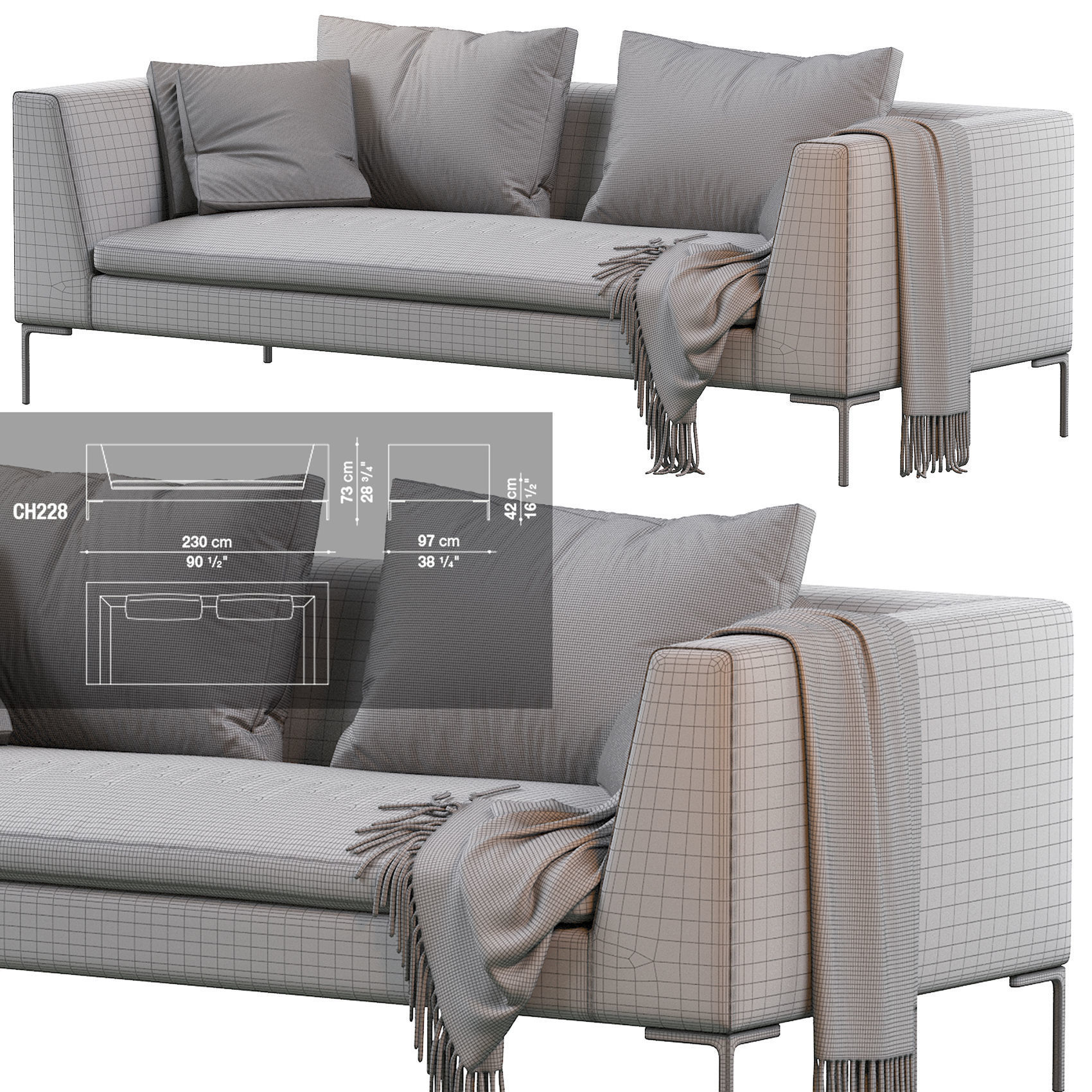 Sofa Charles 3D model_4