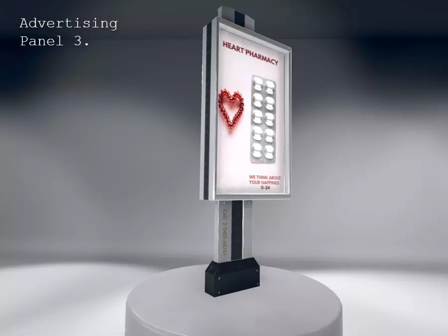 Advertising Panel 3 Low-poly 3D model