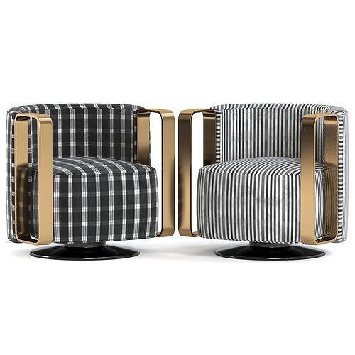 Kelly Bracelet Armchair Fendi Casa 3D model 5