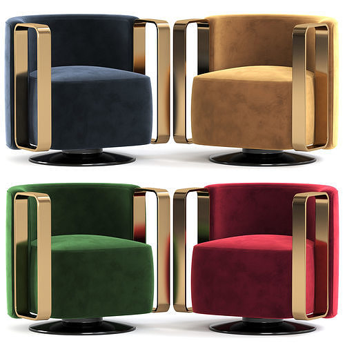 Kelly Bracelet Armchair Fendi Casa 3D model 3