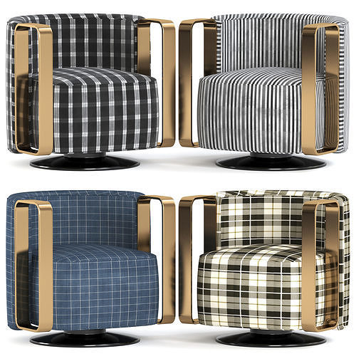 Kelly Bracelet Armchair Fendi Casa 3D model 2