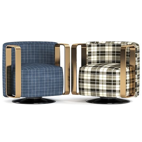 Kelly Bracelet Armchair Fendi Casa 3D model 6
