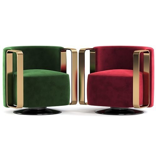 Kelly Bracelet Armchair Fendi Casa 3D model 4