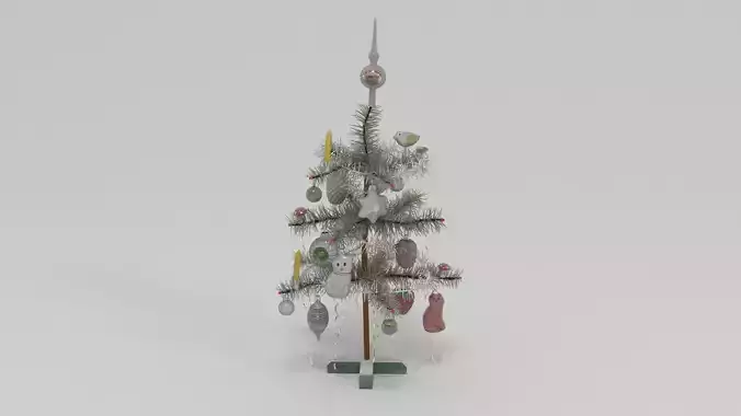 Decorated Feather Mini Christmas Tree