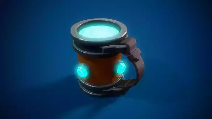 Stylized Mug - Tutorial Included  Low-poly 3D model