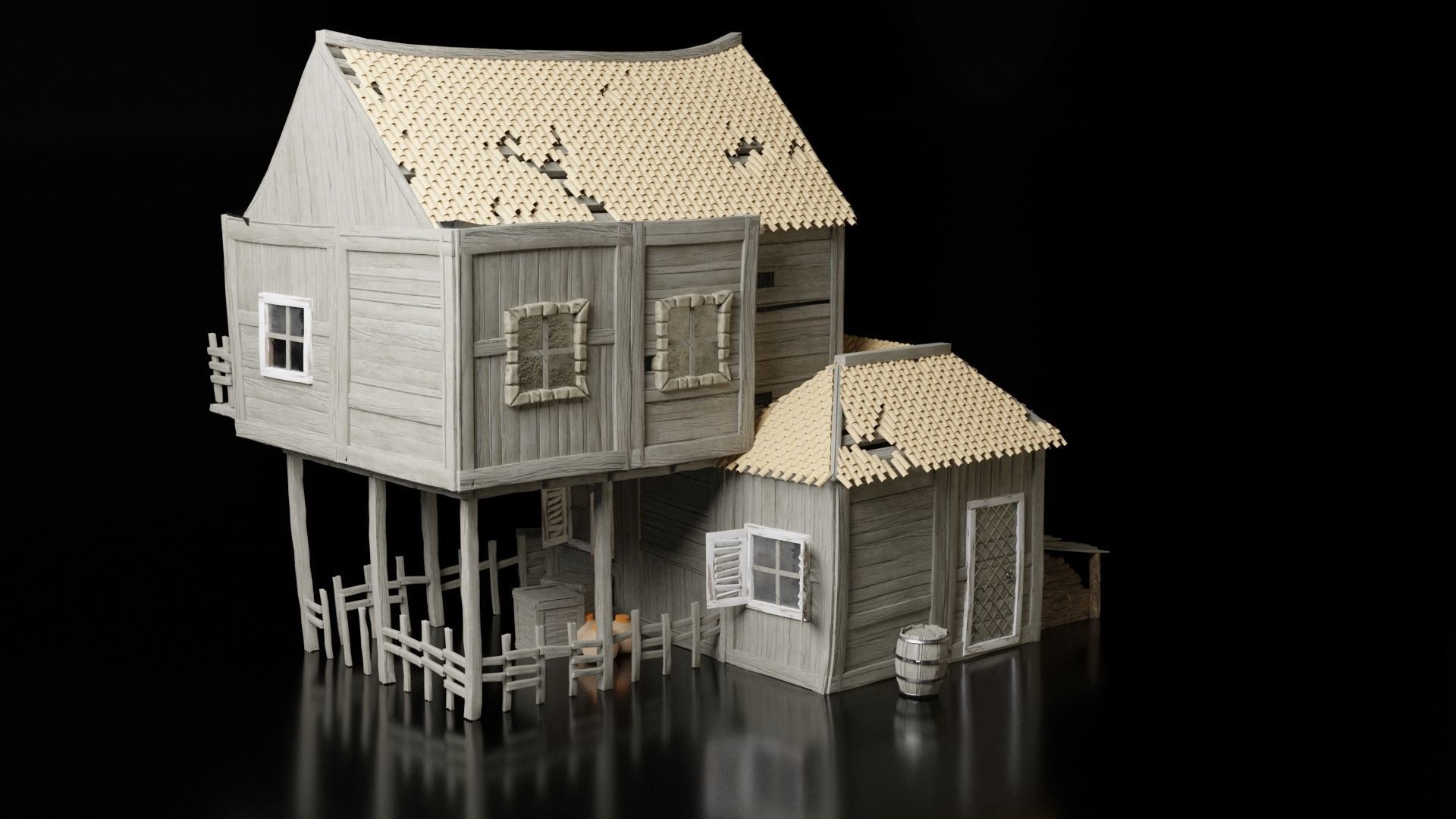 Medieval House 3D model_2