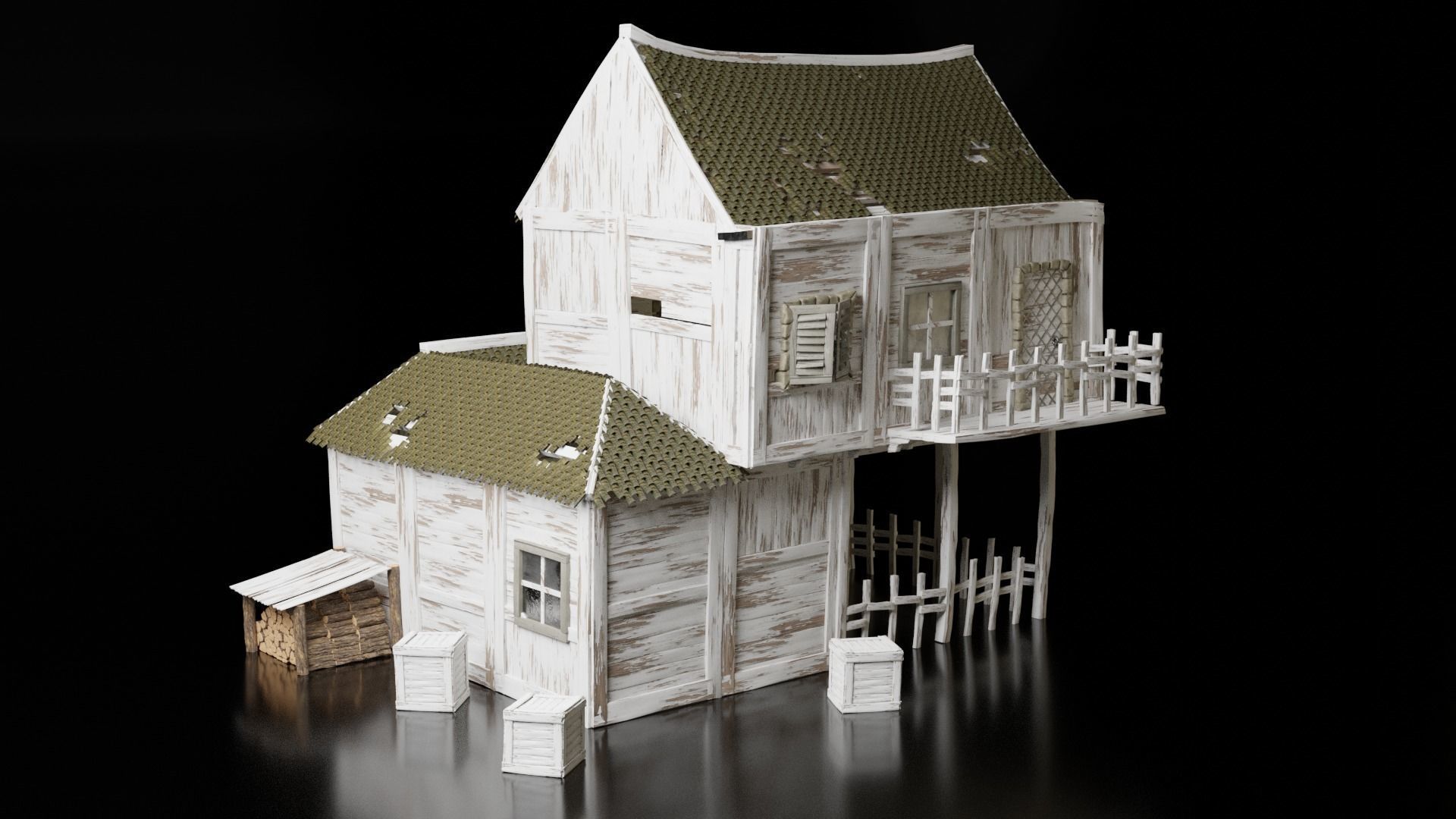 Medieval House 3D model_6