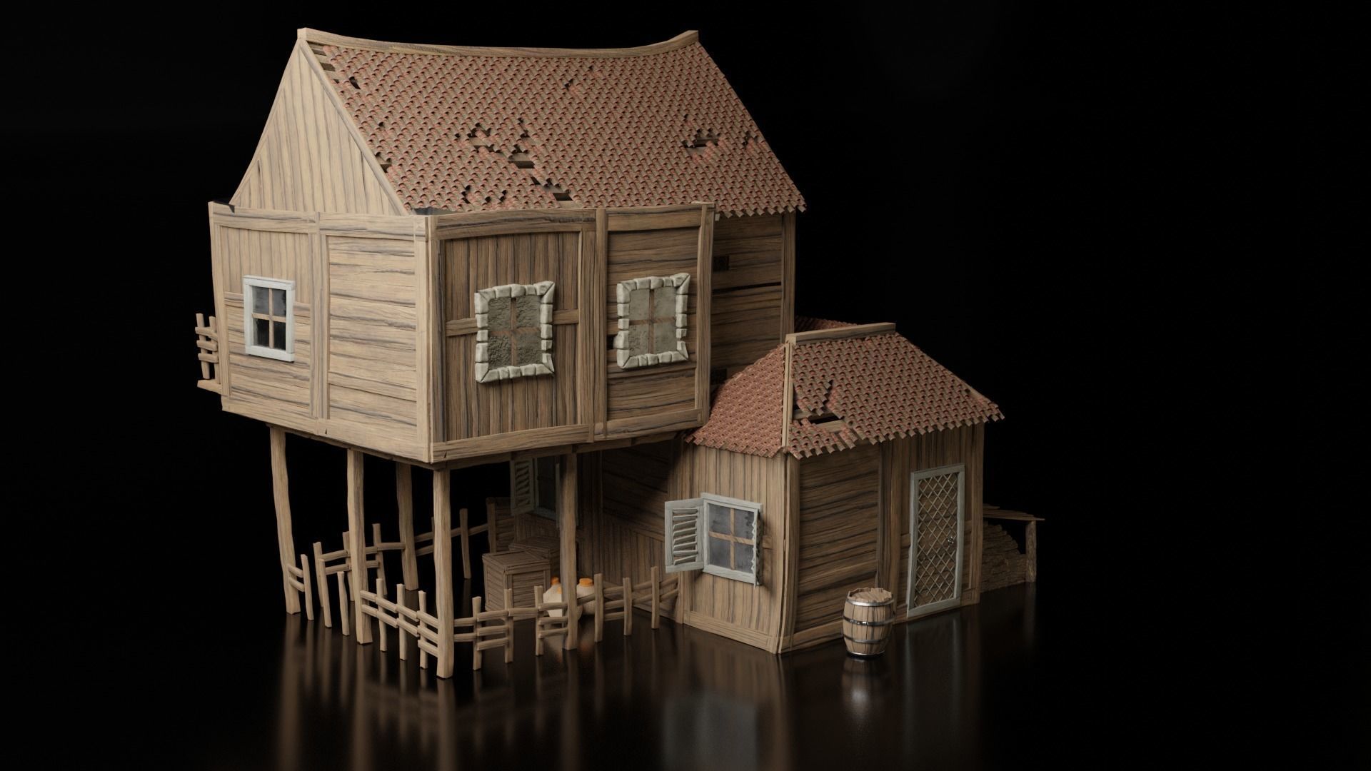 Medieval House 3D model_4