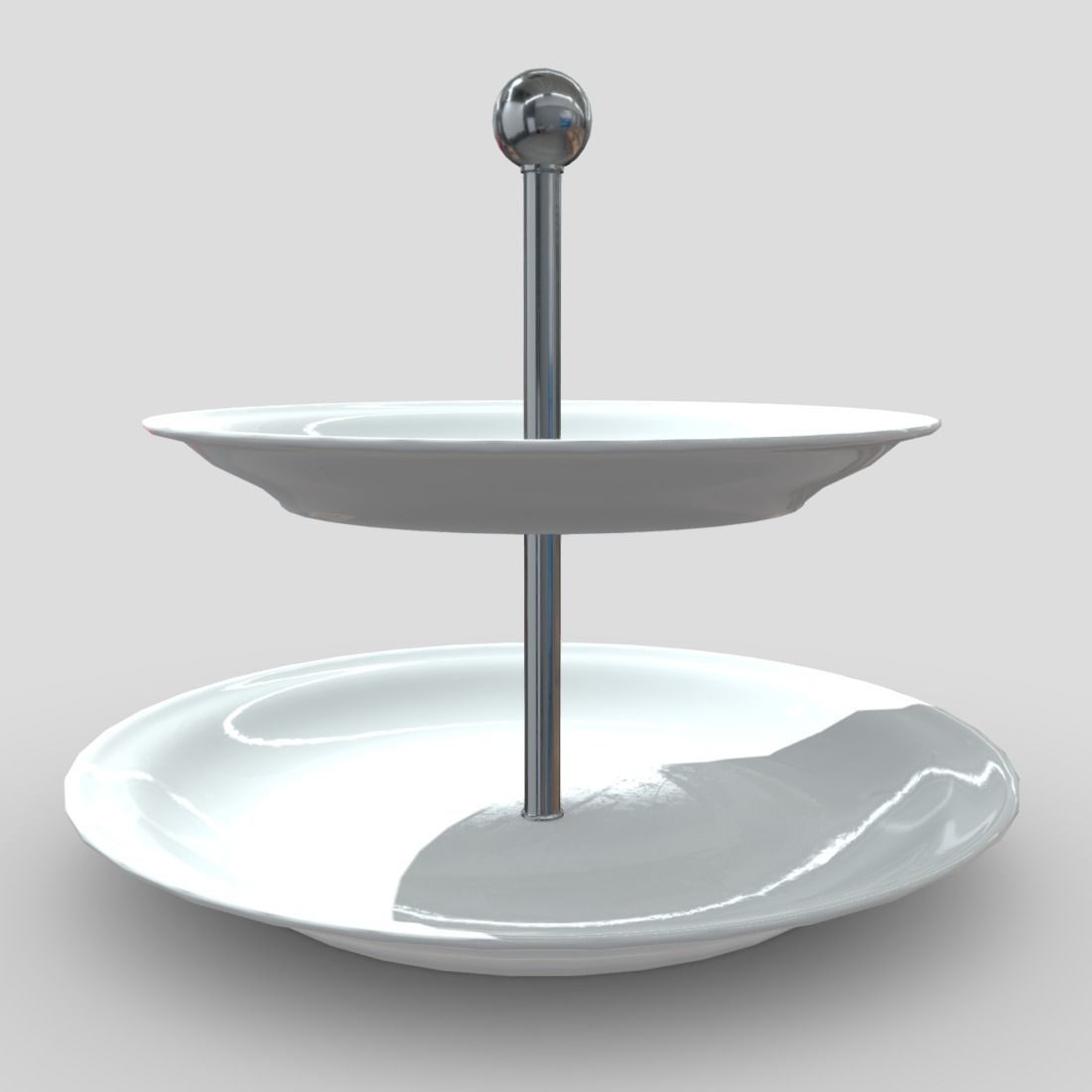 Etagere plate with two tiers Low-poly 3D model_11