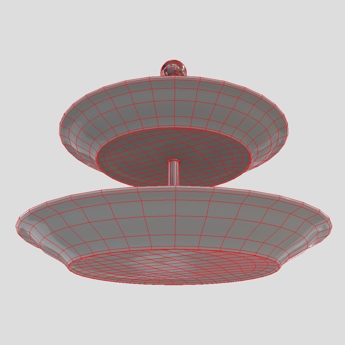 Etagere plate with two tiers Low-poly 3D model_10