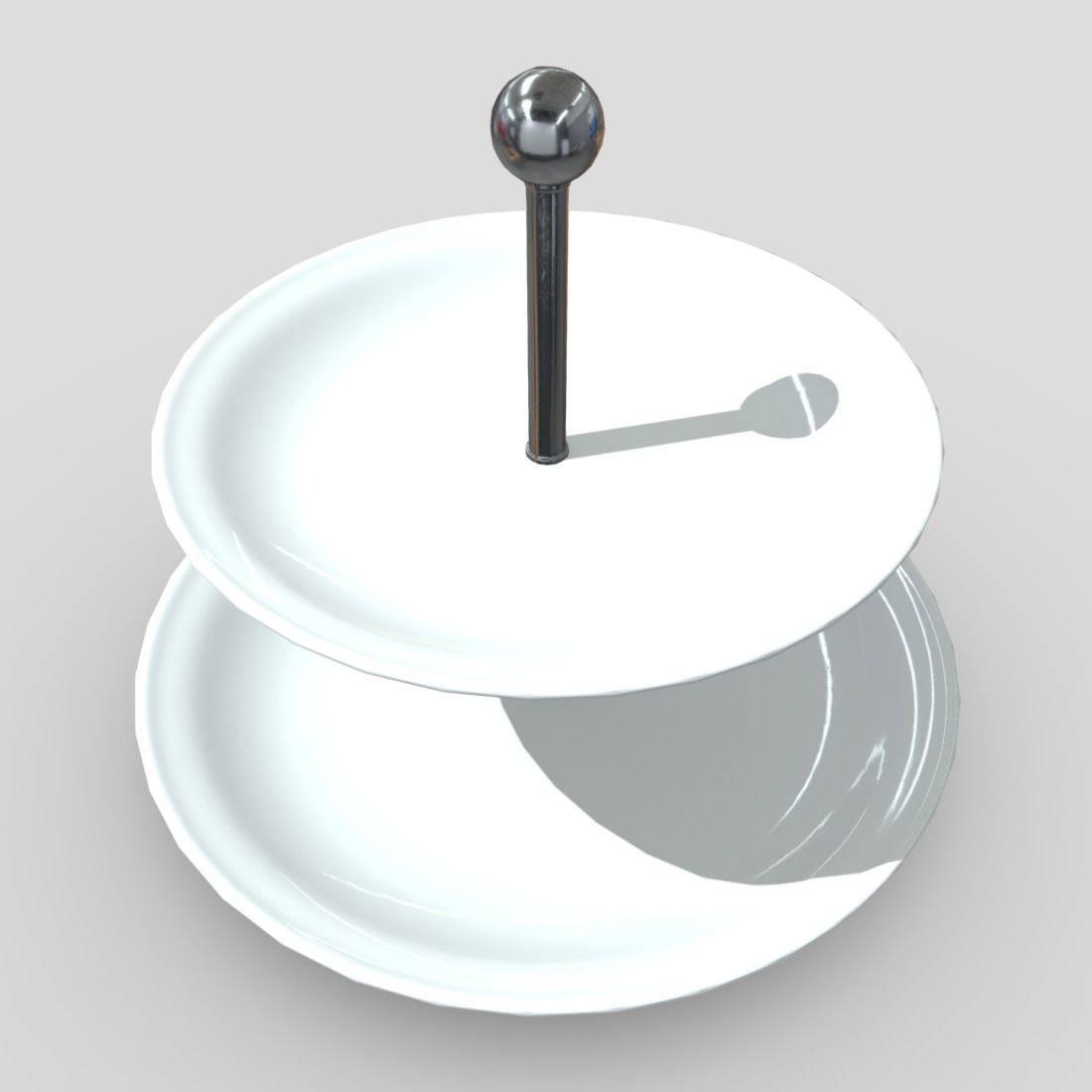 Etagere plate with two tiers Low-poly 3D model_5