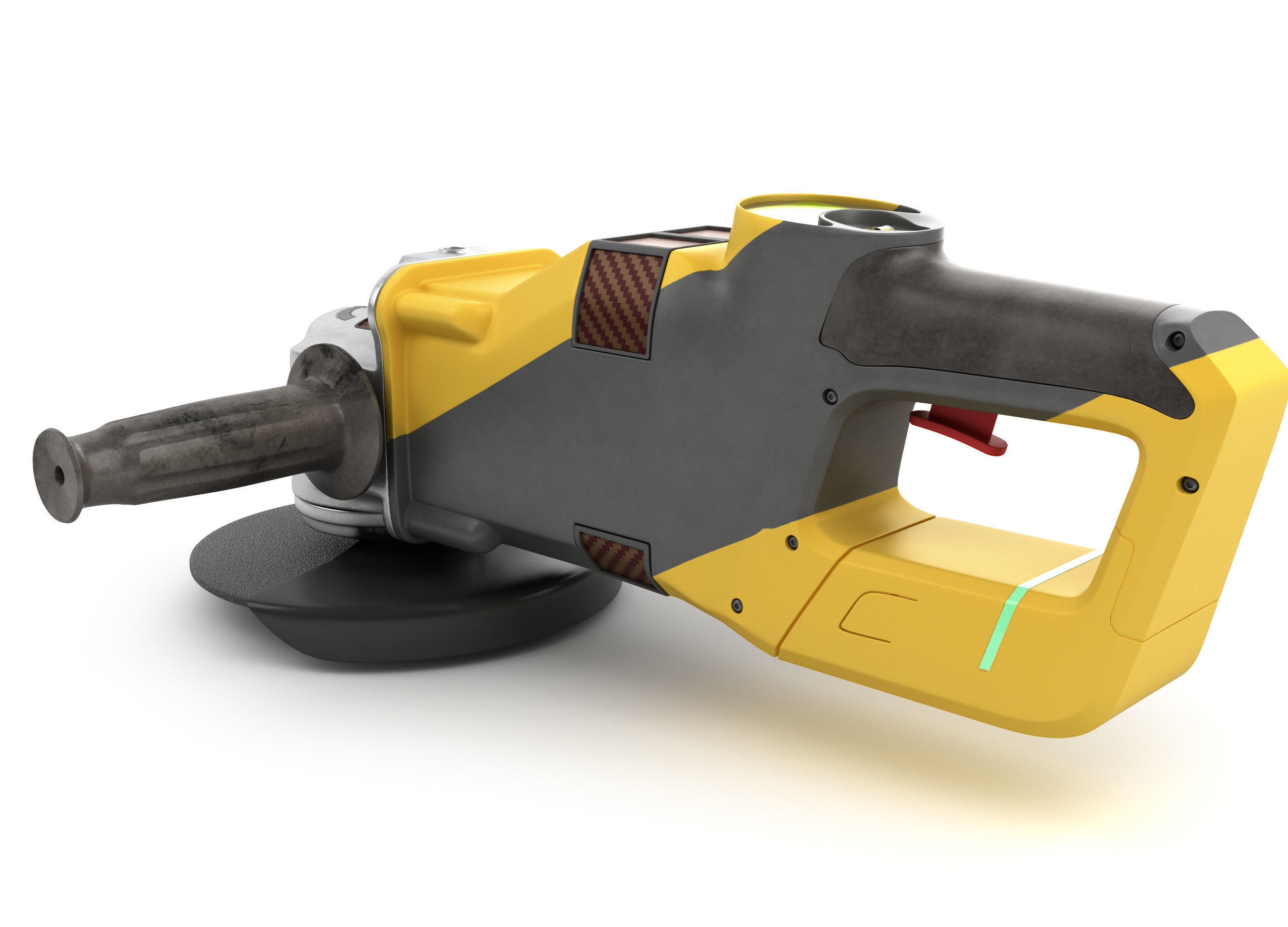 set of modern portable power tools Drill grinder and jigsaw Low-poly 3D model_12