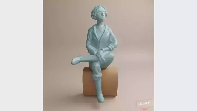 Figure-Woman in fifties-comic style-02 3D print model