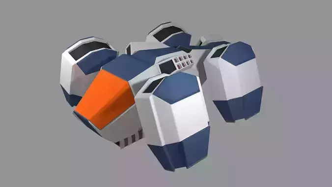 spaceship orange and robot