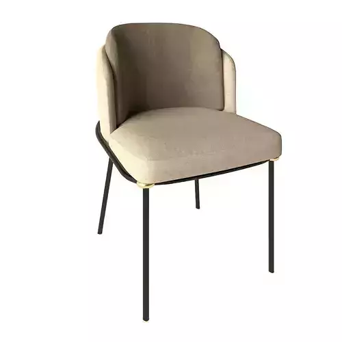Chair dining with legs and upholstered seat