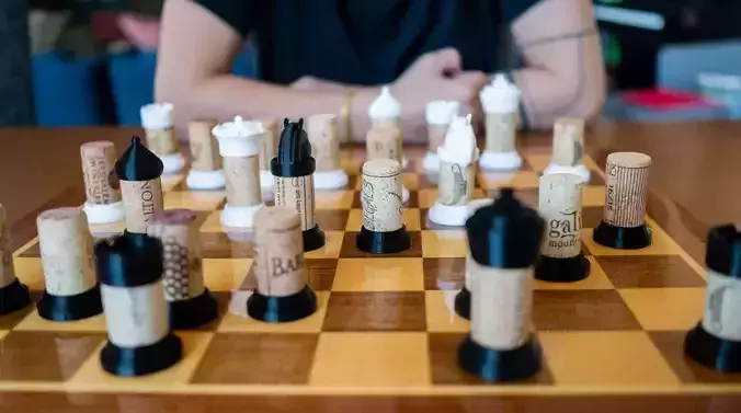 Wine Cork Chess Set