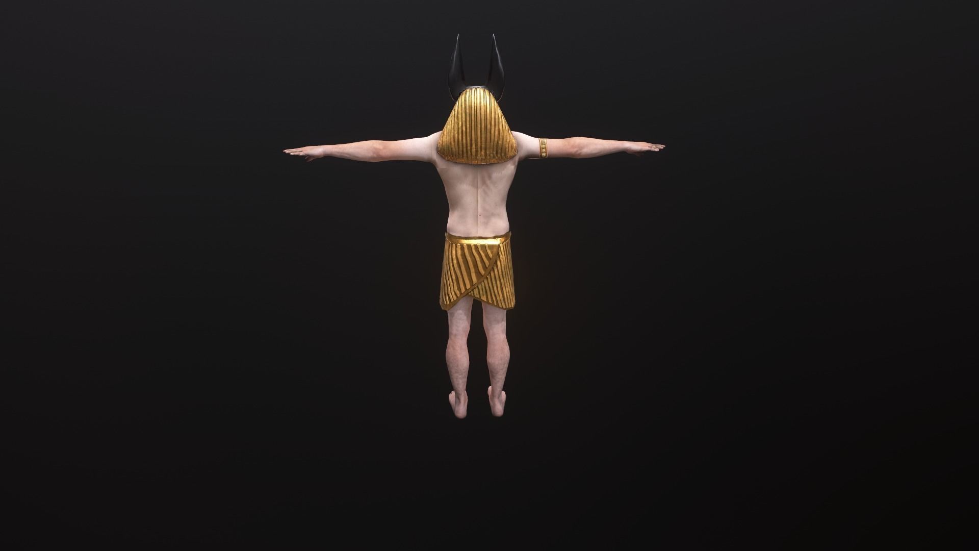 Man in Anubis mask Low-poly 3D model_3