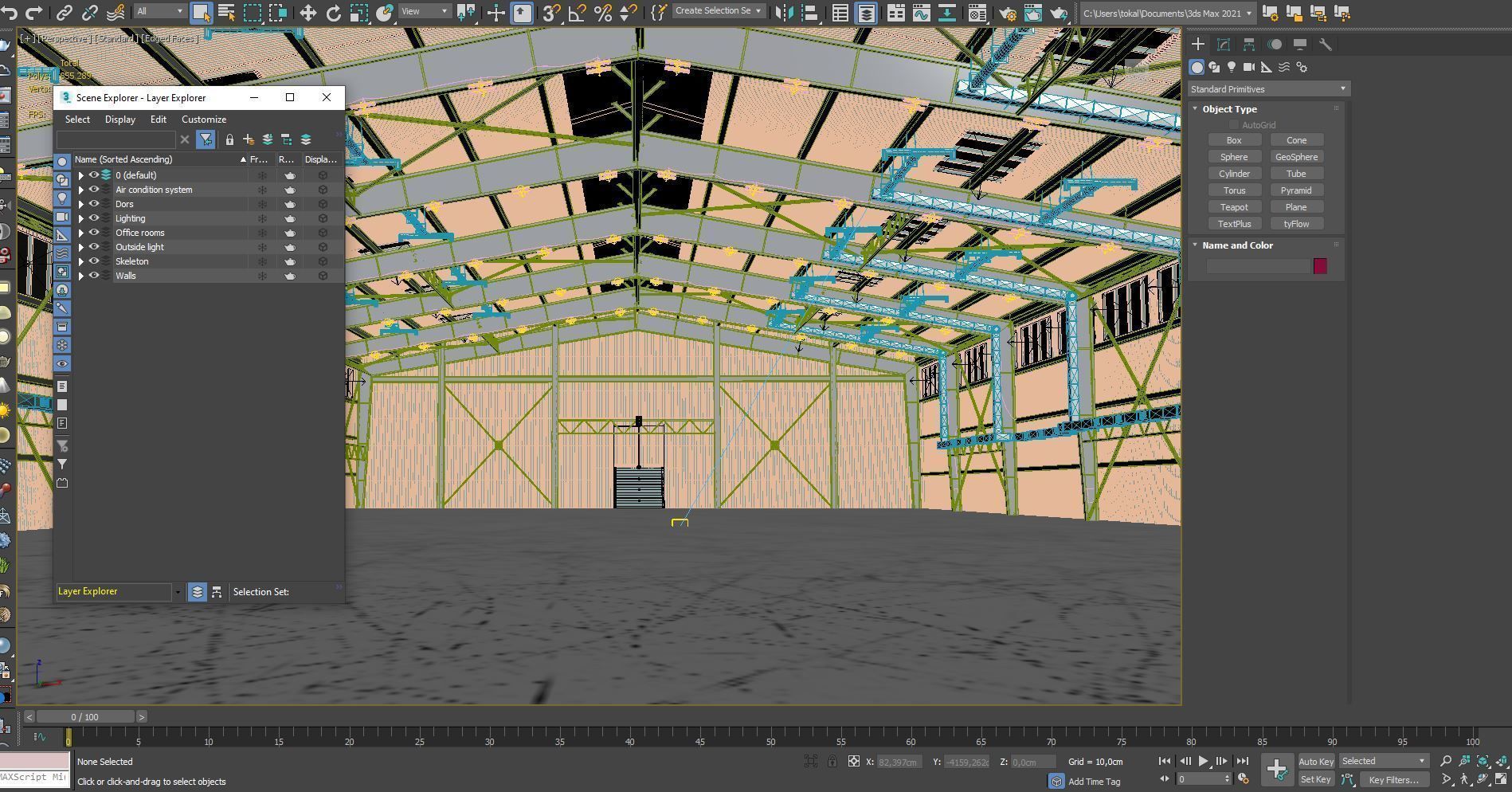 large industrial hangar 3D model_1
