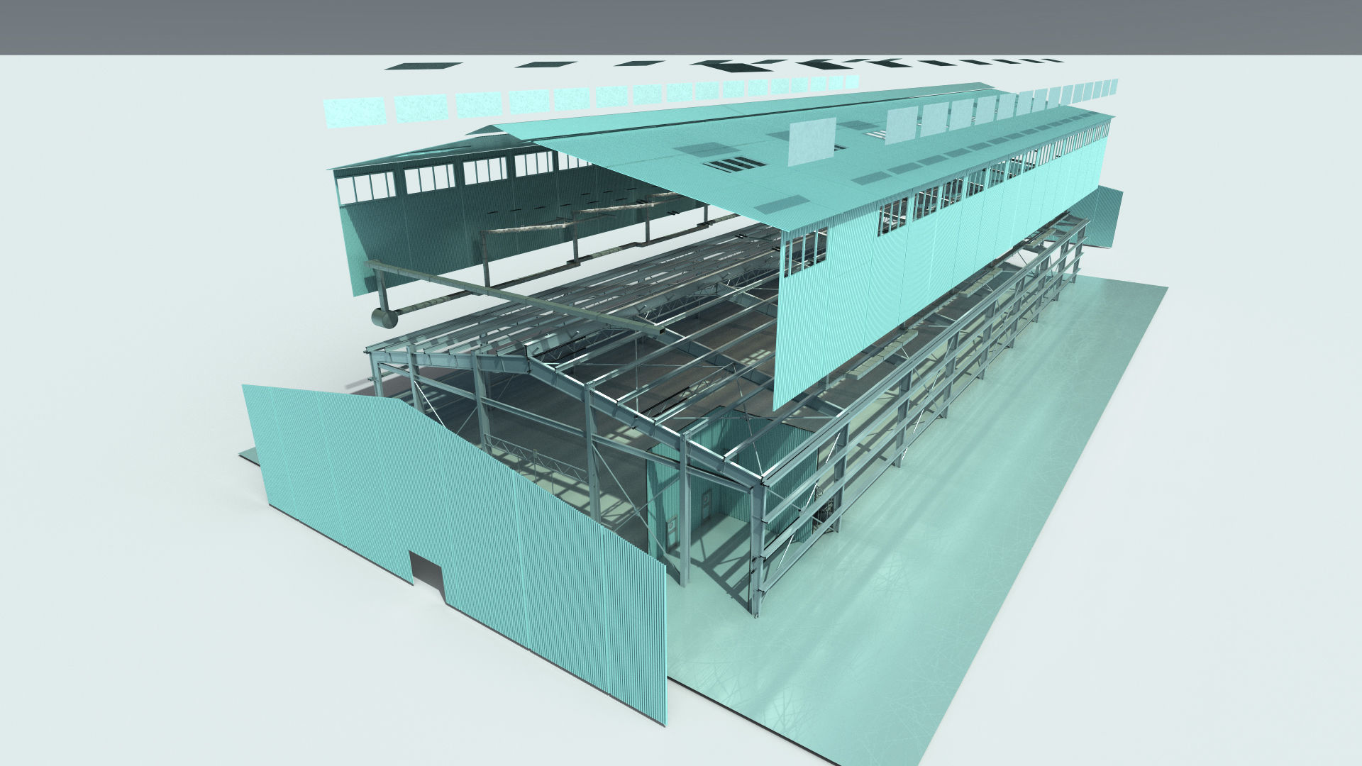 large industrial hangar 3D model_4