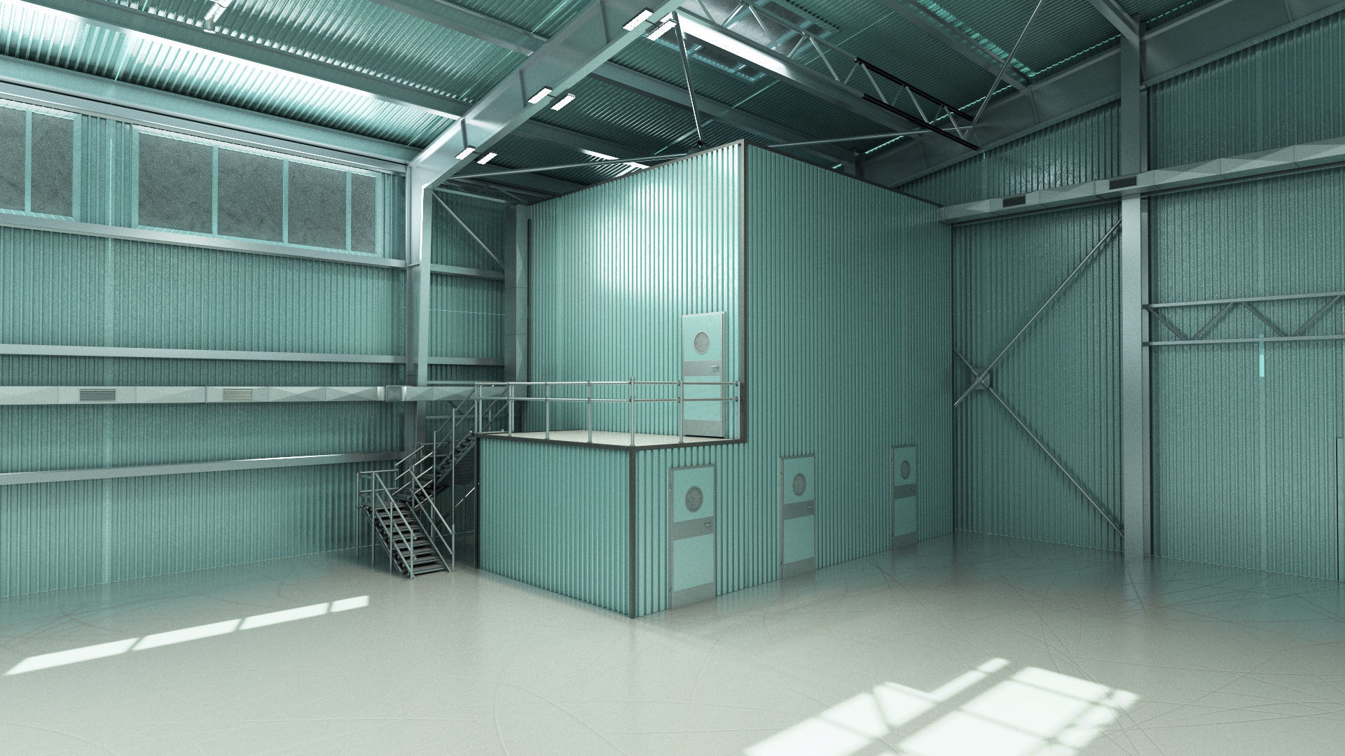 large industrial hangar 3D model_5