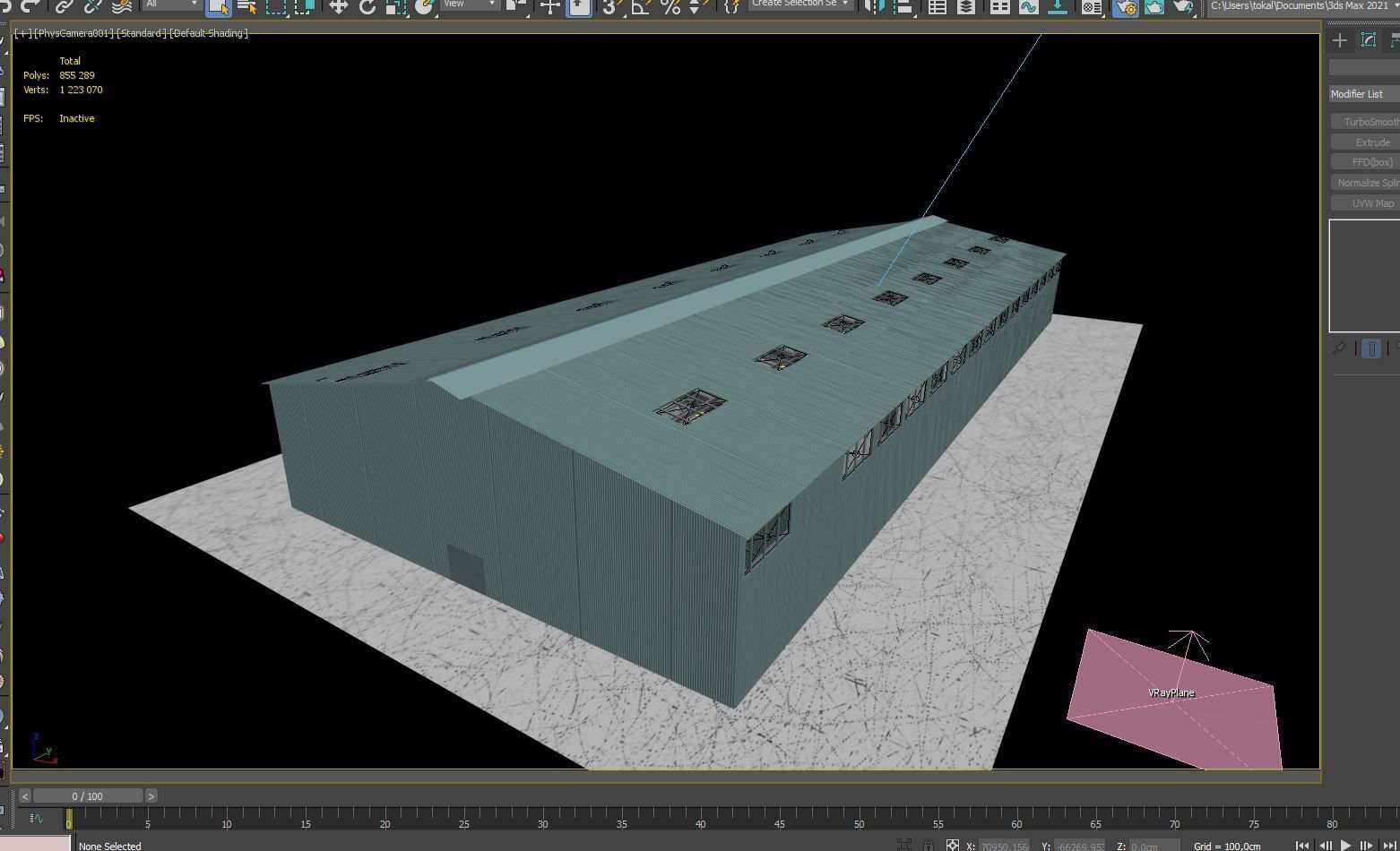 large industrial hangar 3D model_2