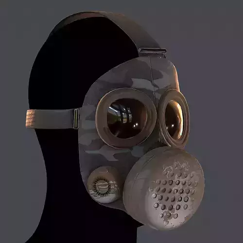Gas mask helmet 3d model scifi Low-poly 