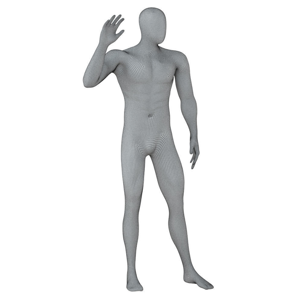 Abstract male mannequin hello 120 3D model_6
