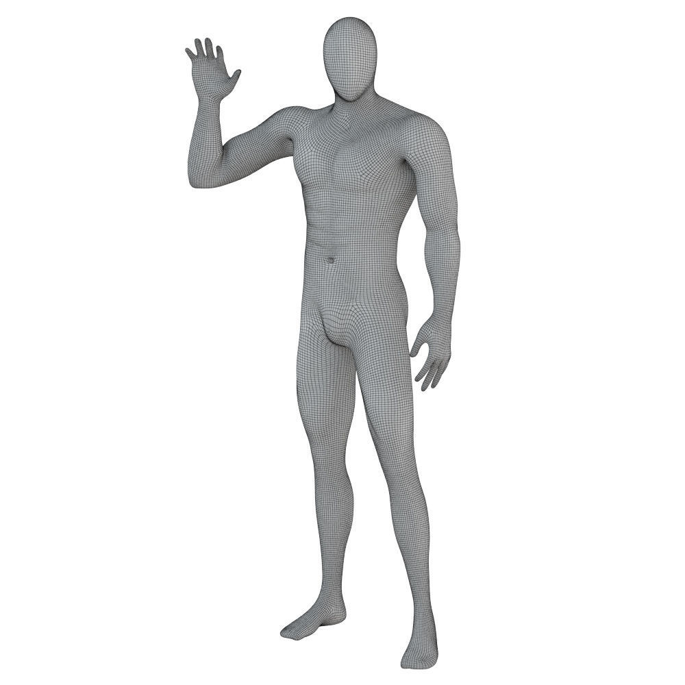 Abstract male mannequin hello 120 3D model_7