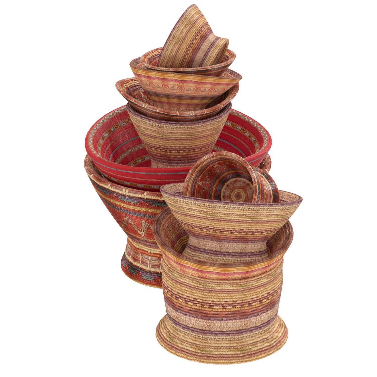 Yemen  Saudi Basket Collection of Twelve 3D model_2