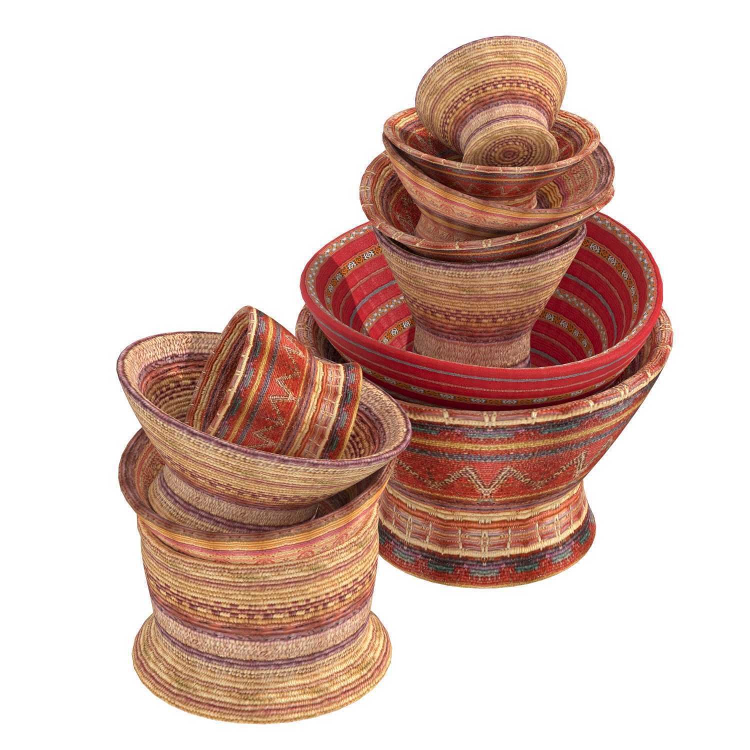 Yemen  Saudi Basket Collection of Twelve 3D model_1