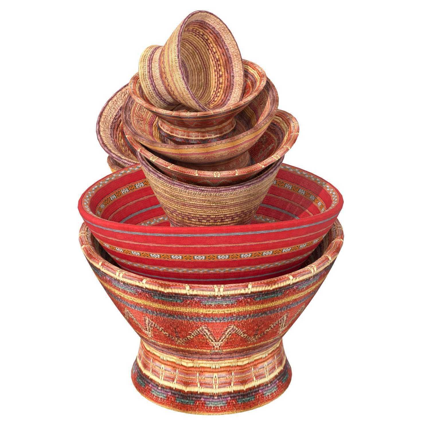 Yemen  Saudi Basket Collection of Twelve 3D model_4