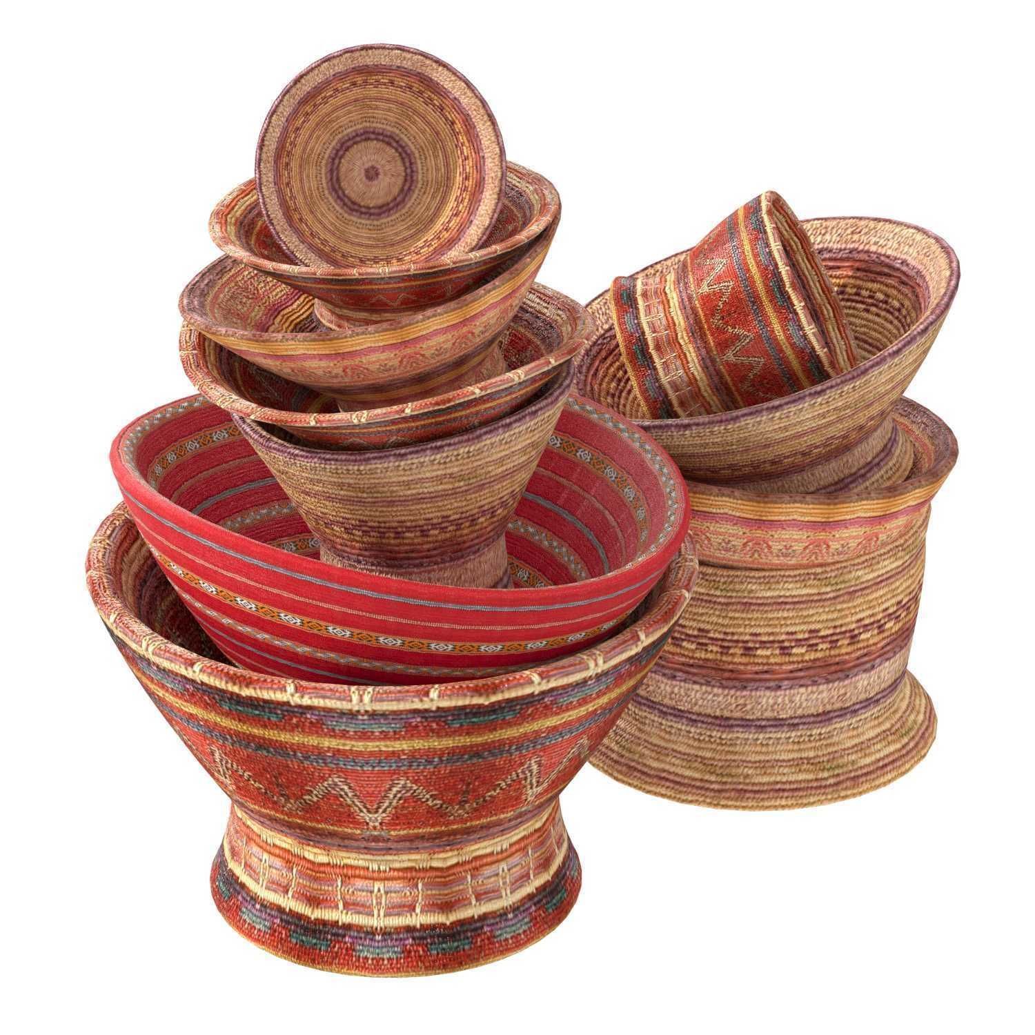 Yemen  Saudi Basket Collection of Twelve 3D model_3