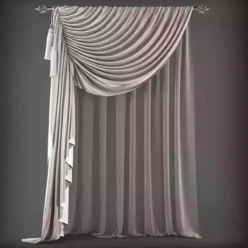 Curtains curtain draped on wall