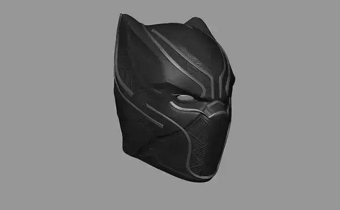 Black Panther Mask Helmet - Character Design - Marvel Low-poly 3D model