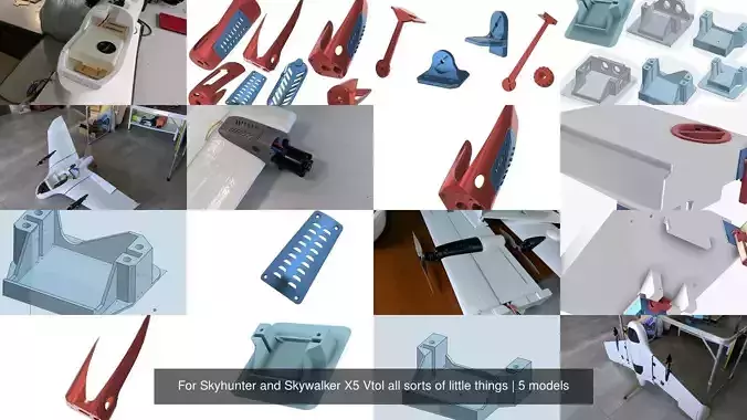For Skyhunter and Skywalker X5 Vtol all sorts of little things 3D Model Collection