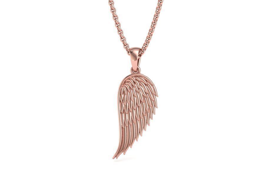 Angel Wing Printable Necklace Pendant 3dmodel 23mm Height 3D print model_2