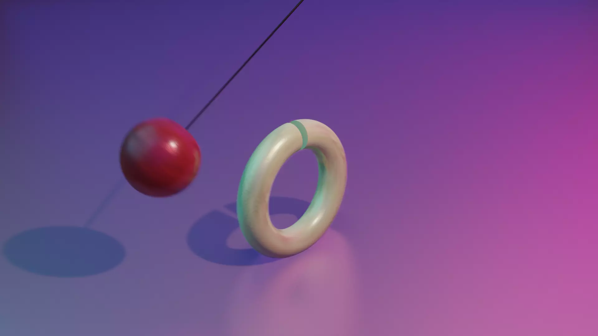 Satisfying ball and ring on pulley Low-poly 3D model_0