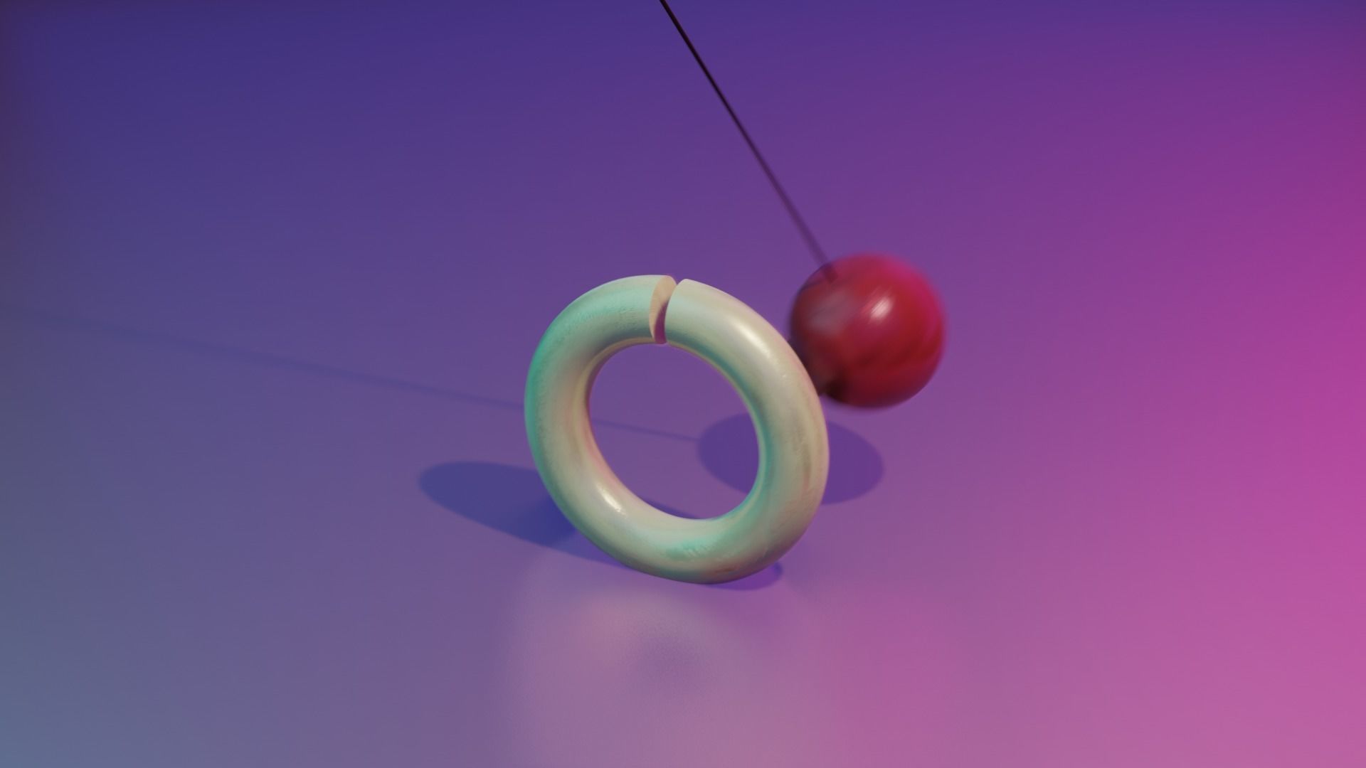 Satisfying ball and ring on pulley Low-poly 3D model_1