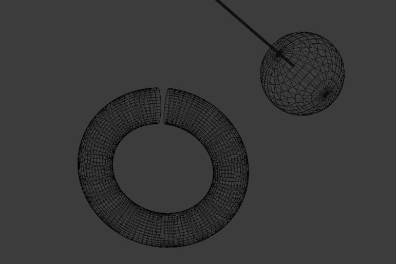 Satisfying ball and ring on pulley Low-poly 3D model_2