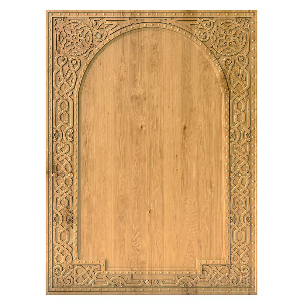 Frame celtic carved wooden plaque 3D model_0
