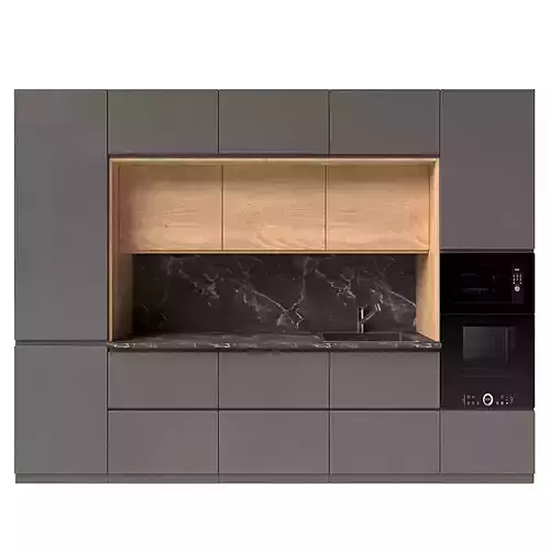 Kitchen modern with cabinets and marble counter tops