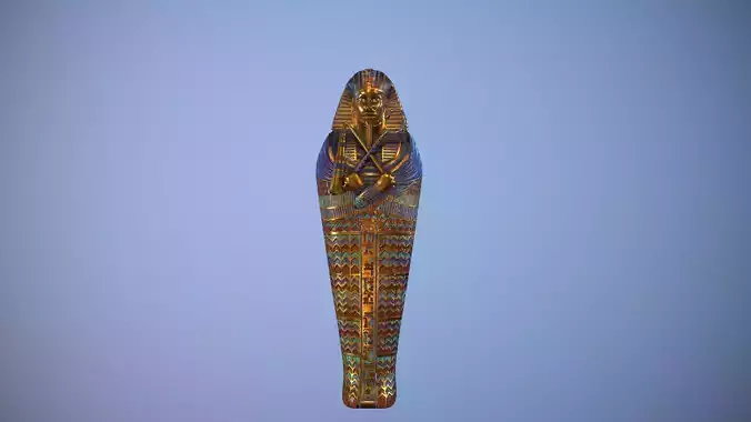 Tutankhamun Sarcophagus Low-poly 3D model
