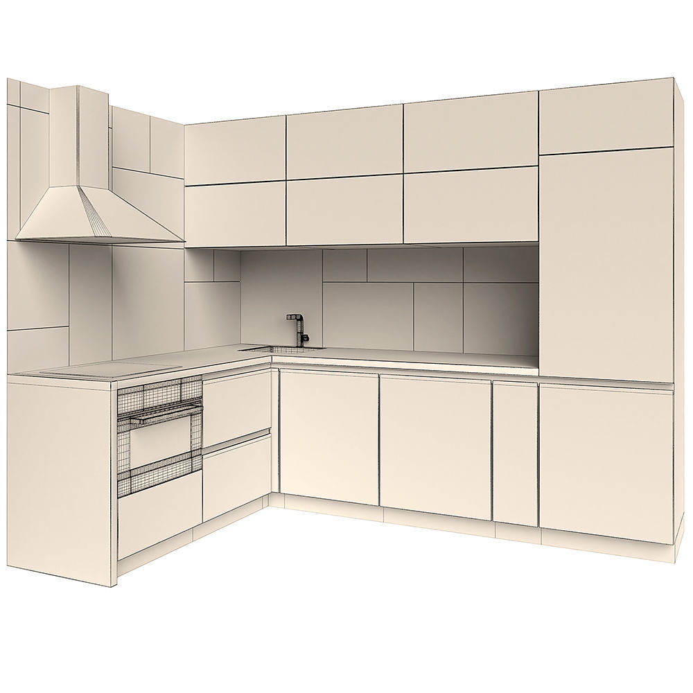 Kitchen ikea cabinets 3D model_2