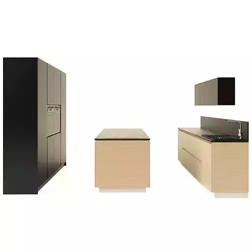 Kitchen with cabinets and island