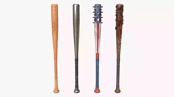 Baseball Bats Assets 01 Low-poly 3D model