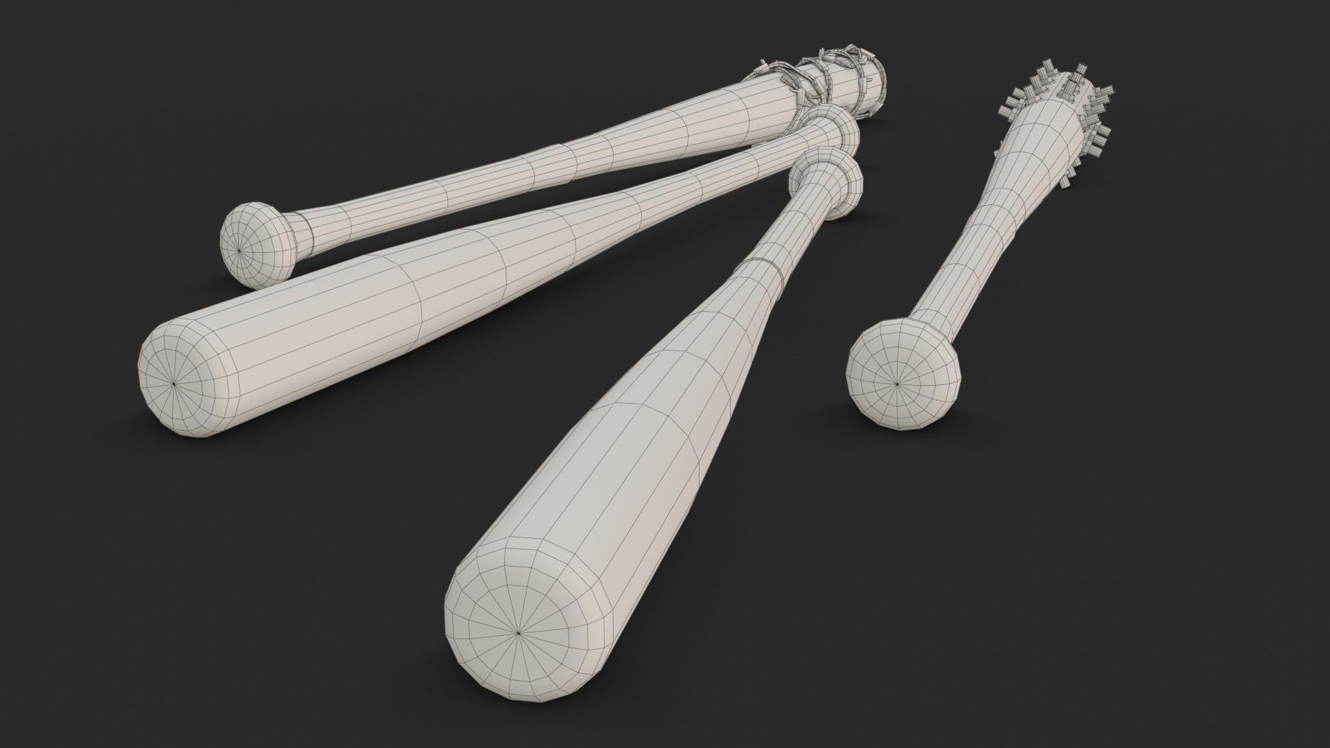 Baseball Bats Assets 01 Low-poly 3D model_19