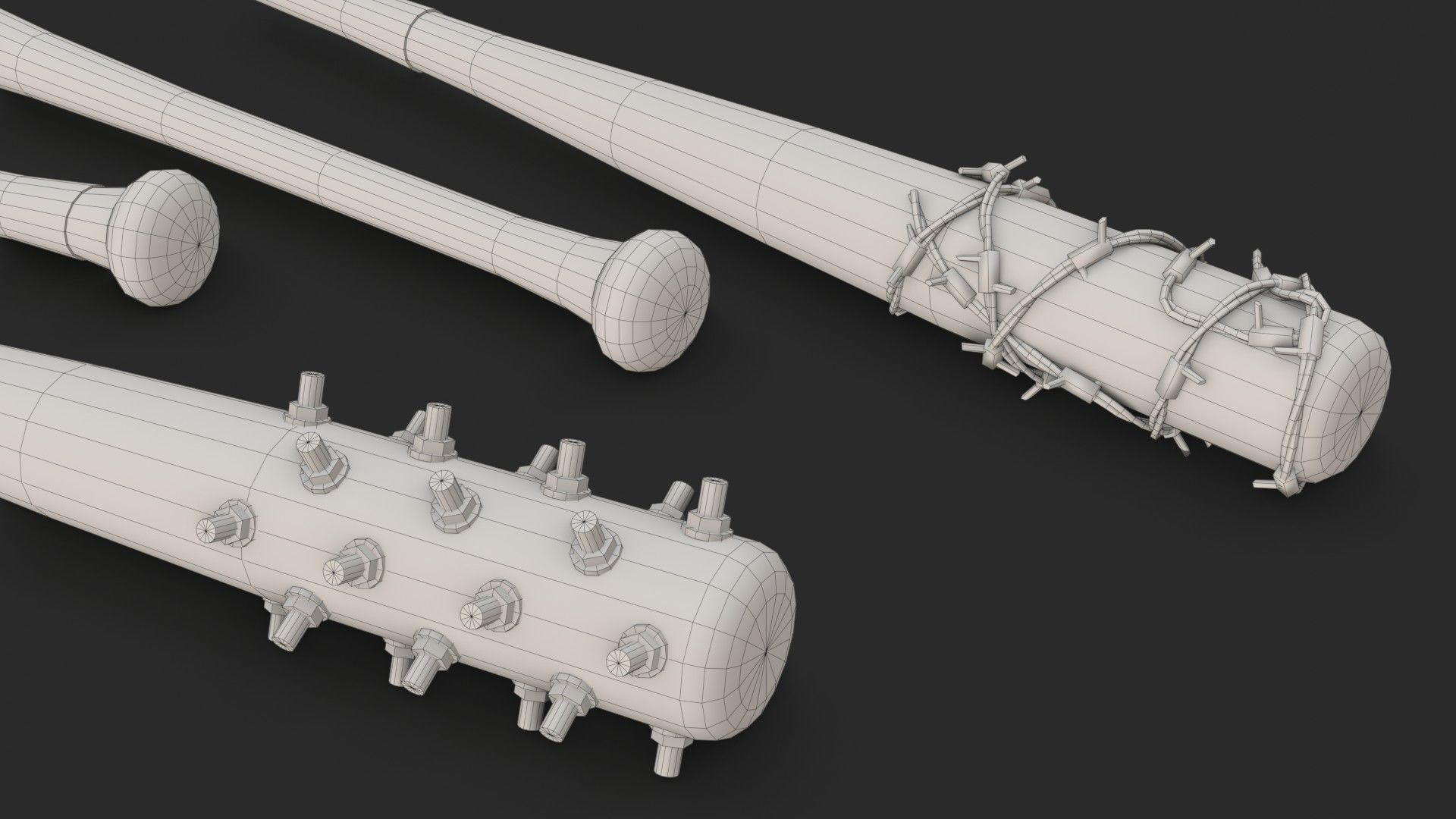 Baseball Bats Assets 01 Low-poly 3D model_21