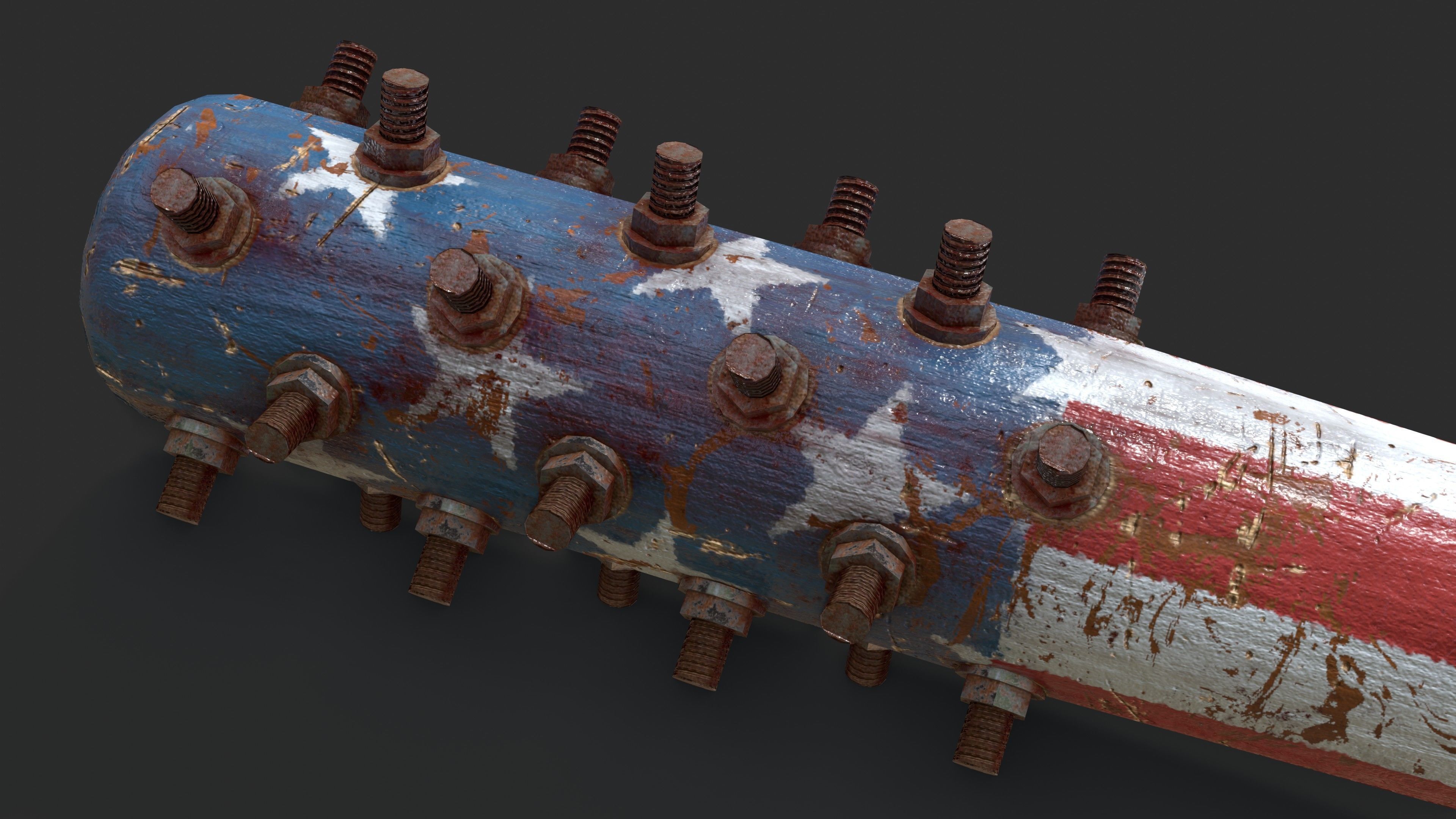 Baseball Bats Assets 01 Low-poly 3D model_9